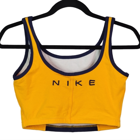 Nike White Tag Vintage 90's Activewear Work Out Crop Top Tank Top Youth L 12-14 - Picture 3 of 9